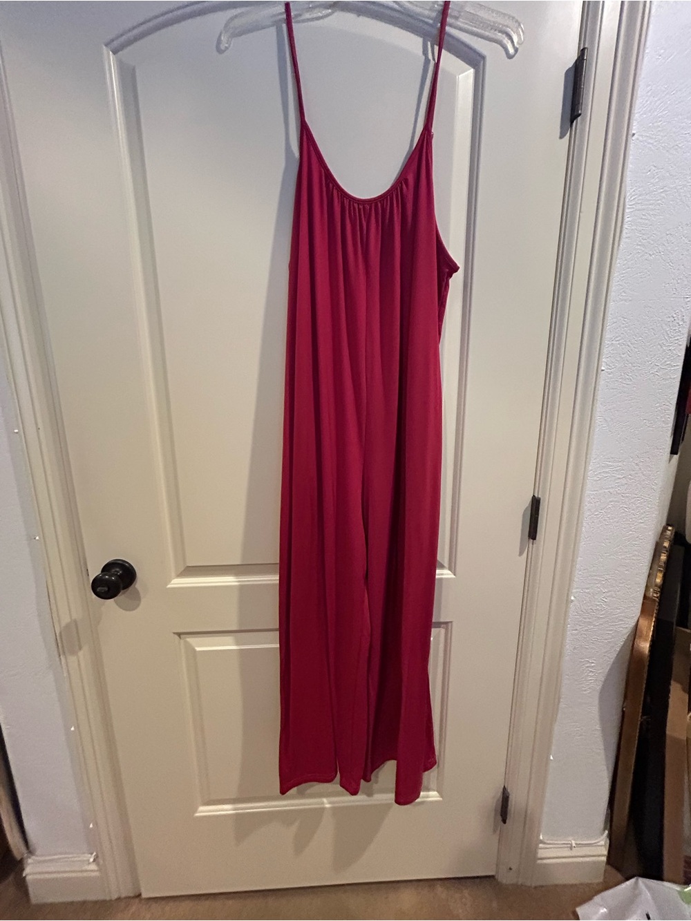 Strappy Flowy jumper in Deep Raspberry